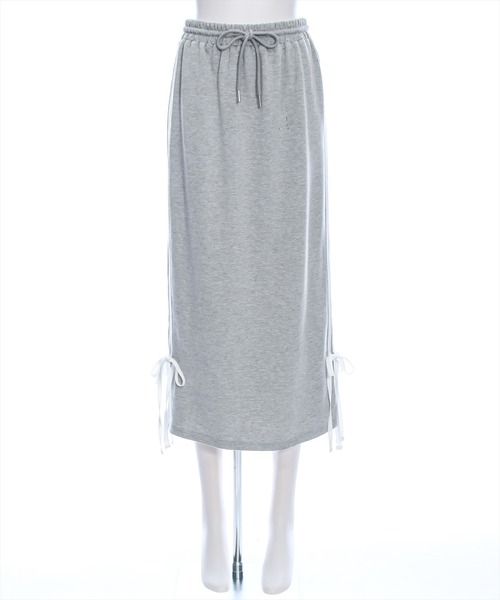 clear（クリア）の「ラインリボンスウェットIラインスカート[バレエコア カジュアル ガーリー]≪SS新作≫（スカート・レディース・グレー/アイボリー/ブラック・F）」の14枚目の写真