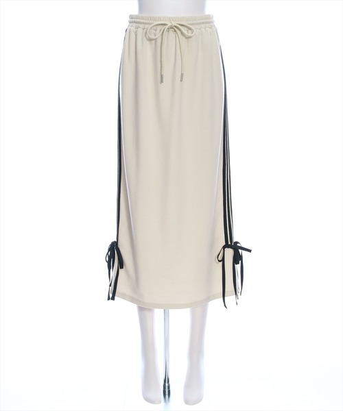 clear（クリア）の「ラインリボンスウェットIラインスカート[バレエコア カジュアル ガーリー]≪SS新作≫（スカート・レディース・グレー/アイボリー/ブラック・F）」の15枚目の写真