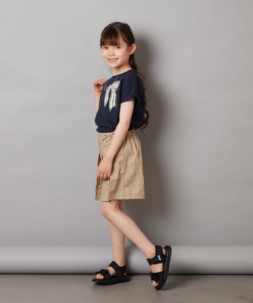 a.v.v（アーヴェヴェ）の「[140-150]レースアッププリーツスカパン（その他パンツ・キッズ・ダークインディゴブルー/ベージュ/ブラック/ブルー・150/140）」の8枚目の写真