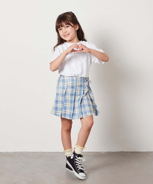 a.v.v（アーヴェヴェ）の「[140-150]レースアッププリーツスカパン（その他パンツ・キッズ・ダークインディゴブルー/ベージュ/ブラック/ブルー・150/140）」の17枚目の写真