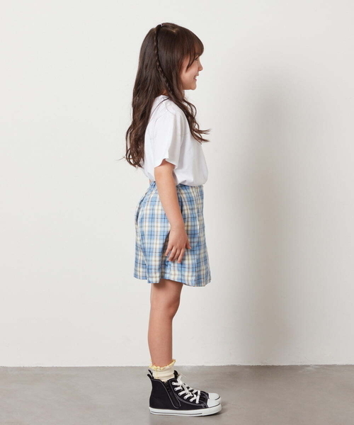 a.v.v（アーヴェヴェ）の「[140-150]レースアッププリーツスカパン（その他パンツ・キッズ・ダークインディゴブルー/ベージュ/ブラック/ブルー・150/140）」の21枚目の写真