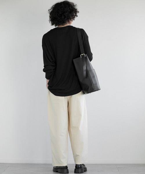 aimoha（アイモハ）の「aimoha men JACQUARD WIDE RIB Y-NECK TEE（Tシャツ/カットソー・メンズ・ホワイト/グレー/ブラック・MEDIUM/LARGE/X-LARGE/XX-LARGE）」の9枚目の写真
