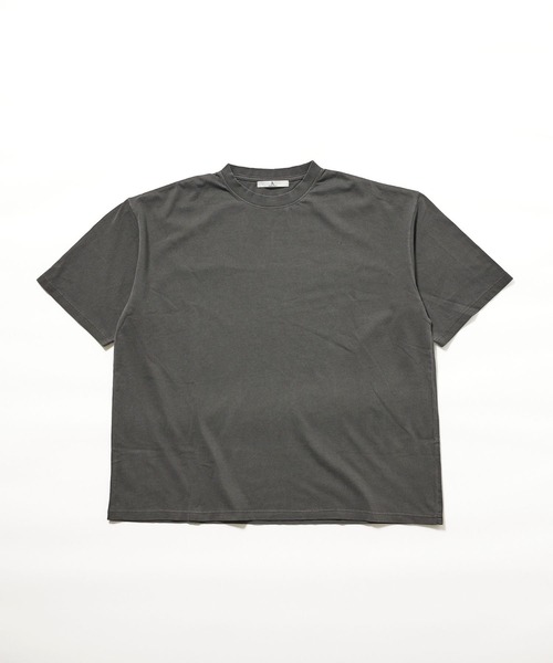 Ameno Auro(アメノアウロ)の「【Ameno Auro/アメノアウロ】16/綿天竺ピグメントビッグT(Tシャツ/カットソー・メンズ・ライトグレー/ブラック/ベージュ・L/M)」の4枚目の写真