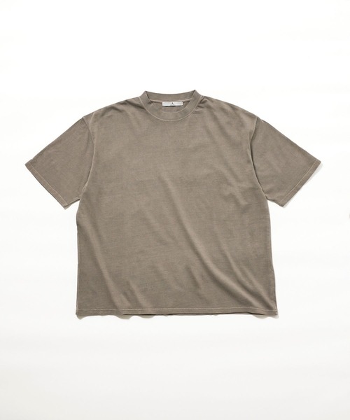 Ameno Auro(アメノアウロ)の「【Ameno Auro/アメノアウロ】16/綿天竺ピグメントビッグT(Tシャツ/カットソー・メンズ・ライトグレー/ブラック/ベージュ・L/M)」の6枚目の写真