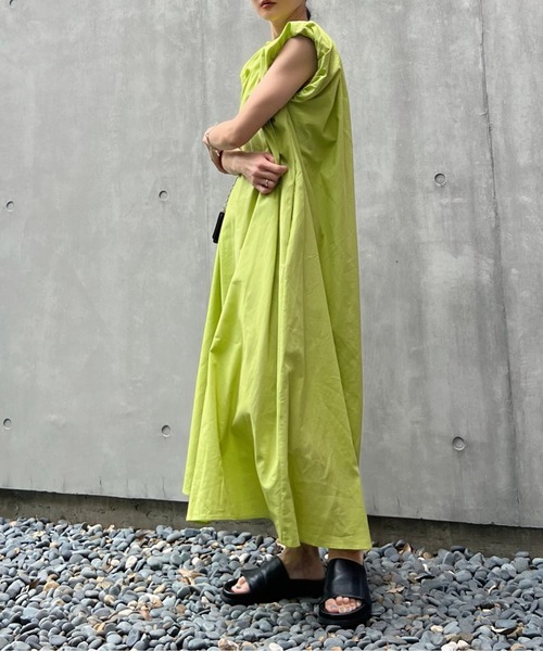 キマグレナジョージ様　リネン　フレンチスリーブのワンピース キマグレナジョージ様 リネン フレンチスリーブのワンピース