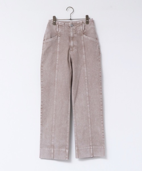 hunch（ハンチ）の「デニム/ツイルストレートパンツ（デニムパンツ・レディース・グレイッシュベージュ/ワンウォッシュ/ライトインディゴブルー・FREE）」の9枚目の写真