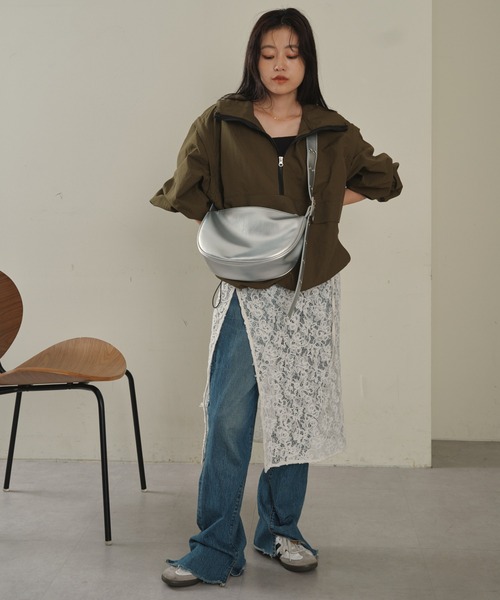 CIAOPANIC TYPY（チャオパニックティピー）の「ハーフムーンヴィンテージレザーショルダー（ショルダーバッグ・レディース・ライトブラウン/ブラック/シルバー・ONE SIZE）」の5枚目の写真