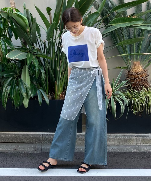 AS KNOW AS plus（アズノゥアズプラス）の「リボンチュールラップスカート【ZOZOTOWN限定アイテム】（スカート・レディース・オフホワイト/ブラック・FREE）」の13枚目の写真