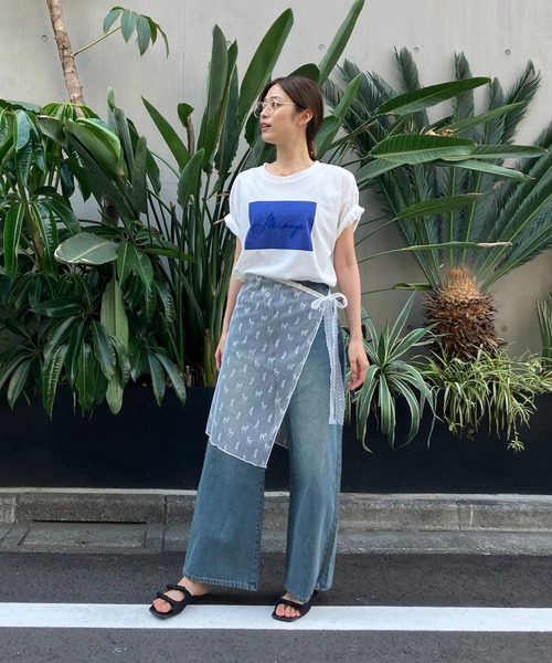 AS KNOW AS plus（アズノゥアズプラス）の「リボンチュールラップスカート【ZOZOTOWN限定アイテム】（スカート・レディース・オフホワイト/ブラック・FREE）」の7枚目の写真