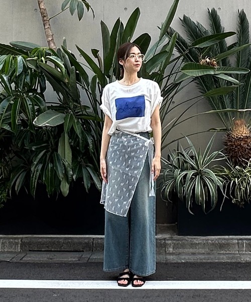 AS KNOW AS plus（アズノゥアズプラス）の「リボンチュールラップスカート【ZOZOTOWN限定アイテム】（スカート・レディース・オフホワイト/ブラック・FREE）」の6枚目の写真