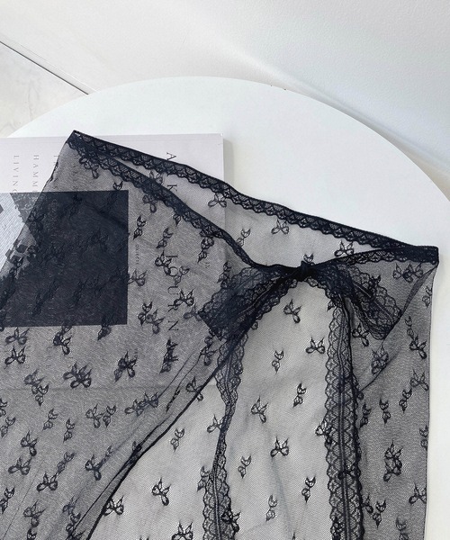 AS KNOW AS plus（アズノゥアズプラス）の「リボンチュールラップスカート【ZOZOTOWN限定アイテム】（スカート・レディース・オフホワイト/ブラック・FREE）」の9枚目の写真