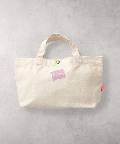 HANES（ヘインズ）の「【HANES】フラッグプリントミニトート（トートバッグ・レディース・ネイビー/ピンク/レッド・ONE SIZE）」の2枚目の写真