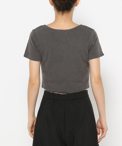 FOREVER 21（フォーエバー トゥエンティーワン）の「【2024SS】ピグメントリブジップTシャツ（Tシャツ/カットソー・レディース・ネイビー/グレー/ナチュラル・SMALL/MEDIUM）」の6枚目の写真