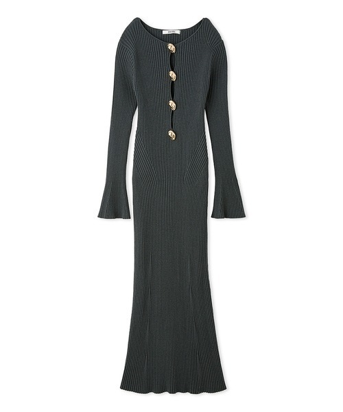 SNIDEL（スナイデル）の「デザインフロントボタンニットワンピース