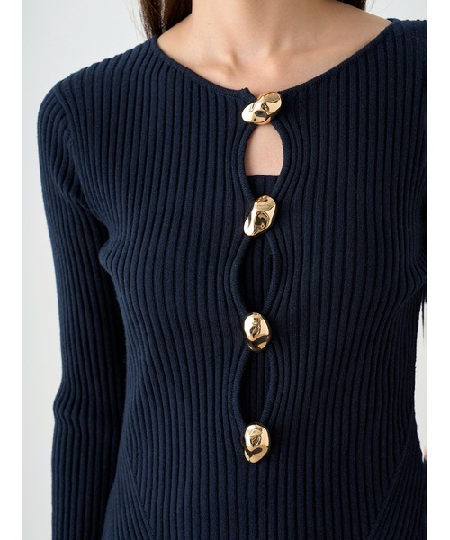 SNIDEL（スナイデル）の「デザインフロントボタンニットワンピース（ワンピース・レディース・チャコールグレー/ベージュ/ネイビー/ピンク・FREE）」の13枚目の写真