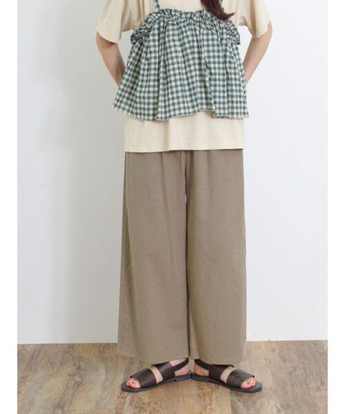 Samansa Mos2（サマンサ モスモス）の「【無地 /ドット柄】リネン混柄アソートイージーパンツ（その他パンツ・レディース・キナリ/モカ/ベージュ/ブラック・F）」の13枚目の写真