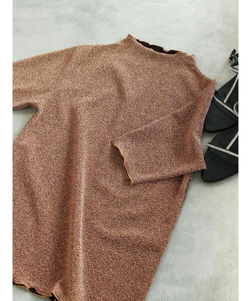 Te chichi（テチチ）の「ラメジョーゼットトップス（Tシャツ/カットソー・レディース・ネイビー/ブロンズ/シルバー・F）」の3枚目の写真