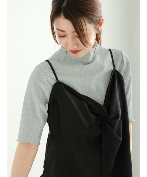 Te chichi（テチチ）の「ラメジョーゼットトップス（Tシャツ/カットソー・レディース・ネイビー/ブロンズ/シルバー・F）」の4枚目の写真