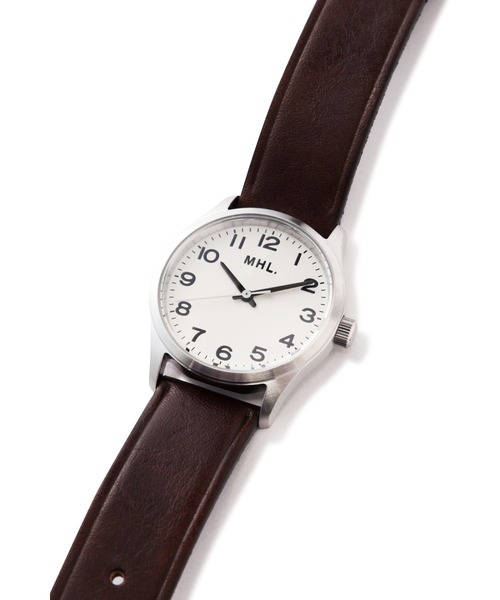MHL.（エムエイチエル）の「LEATHER STRAP WATCH（アナログ腕時計・レディース・ブラック/ブラウン・FREE）」の4枚目の写真