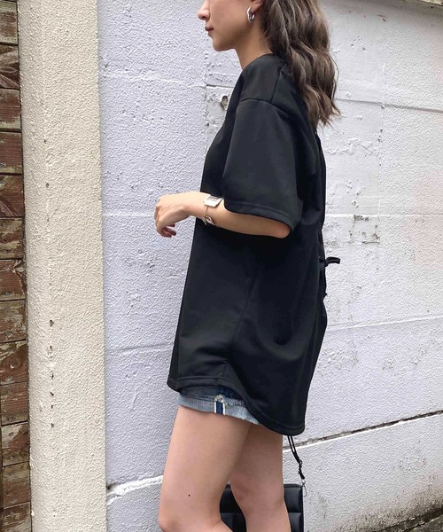 NANEA(ナネア)の「バックレースアップ Vネックカットソー(Tシャツ/カットソー・レディース・ブラック/グレー・LARGE/X-LARGE/XX-LARGE)」の7枚目の写真
