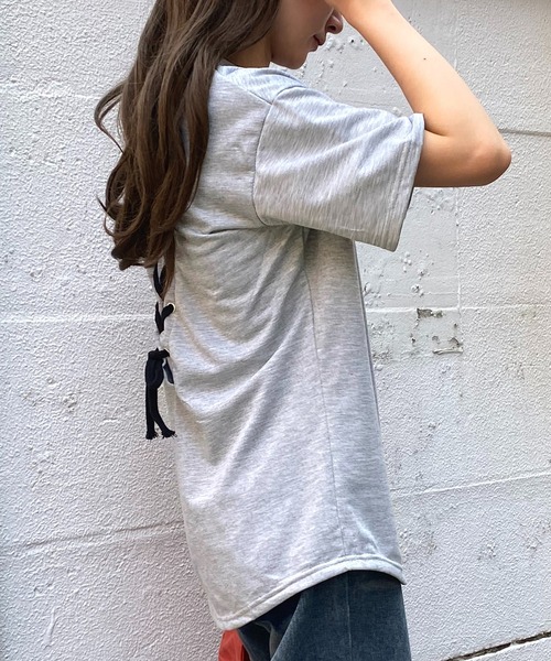 NANEA(ナネア)の「バックレースアップ Vネックカットソー(Tシャツ/カットソー・レディース・ブラック/グレー・LARGE/X-LARGE/XX-LARGE)」の18枚目の写真