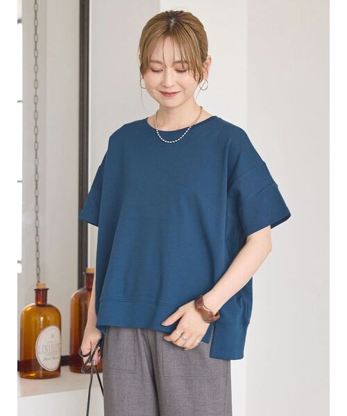 AMERICAN HOLIC（アメリカンホリック）の「接触冷感裾切り替えカットプルオーバー（Tシャツ/カットソー・レディース・チャコールグレー/ネイビー/グレイッシュベージュ・M/L）」の5枚目の写真
