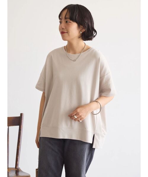 AMERICAN HOLIC（アメリカンホリック）の「接触冷感裾切り替えカットプルオーバー（Tシャツ/カットソー・レディース・チャコールグレー/ネイビー/グレイッシュベージュ・M/L）」の14枚目の写真