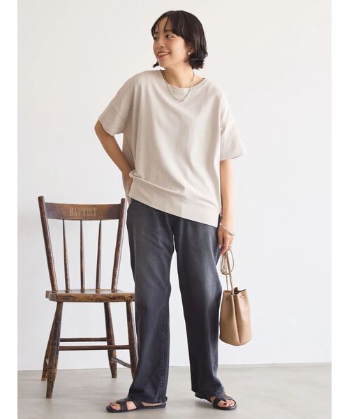 AMERICAN HOLIC（アメリカンホリック）の「接触冷感裾切り替えカットプルオーバー（Tシャツ/カットソー・レディース・チャコールグレー/ネイビー/グレイッシュベージュ・M/L）」の18枚目の写真