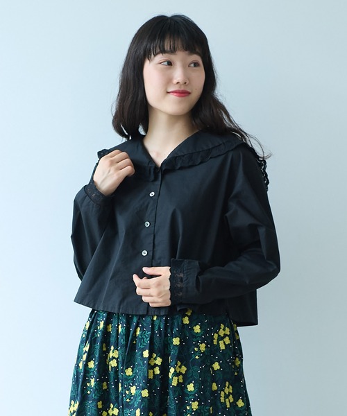 bulle de savon（ビュルデサボン）の「tulle lace sailor ブラウス