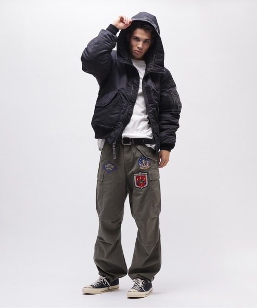 【アヴィレックス/ミリタリージャケット/D1タイプ】フェード/ネイビー/3L FADED J-CWFS CUSTOM JACKET / フェイデッド J-CWFS カスタム
