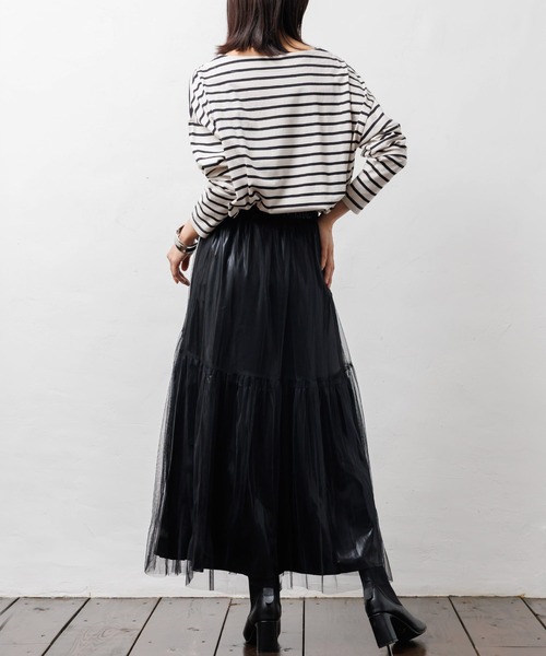【セール】メタリックチュールギャザースカート（スカート）｜mili an deni（ミリアンデニ）