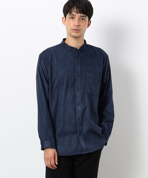 COMME　CA COMMUNE（コムサコミューン）の「フェイクスエード バンドカラーシャツ（シャツ/ブラウス・メンズ・ブラック/ライトグレー/ミント/ネイビー/アイボリー・LARGE/MEDIUM）」の5枚目の写真