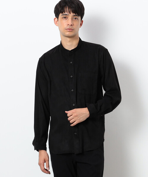 COMME　CA COMMUNE（コムサコミューン）の「フェイクスエード バンドカラーシャツ（シャツ/ブラウス・メンズ・ブラック/ライトグレー/ミント/ネイビー/アイボリー・LARGE/MEDIUM）」の11枚目の写真