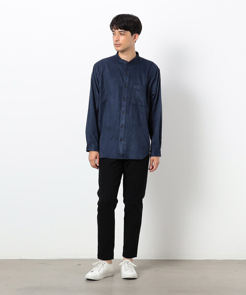 COMME　CA COMMUNE（コムサコミューン）の「フェイクスエード バンドカラーシャツ（シャツ/ブラウス・メンズ・ブラック/ライトグレー/ミント/ネイビー/アイボリー・LARGE/MEDIUM）」の12枚目の写真