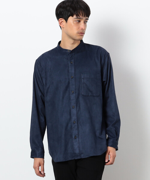 COMME　CA COMMUNE（コムサコミューン）の「フェイクスエード バンドカラーシャツ（シャツ/ブラウス・メンズ・ブラック/ライトグレー/ミント/ネイビー/アイボリー・LARGE/MEDIUM）」の13枚目の写真