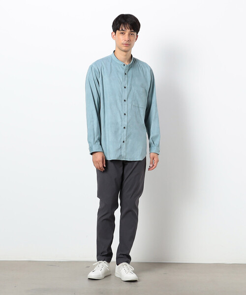 COMME　CA COMMUNE（コムサコミューン）の「フェイクスエード バンドカラーシャツ（シャツ/ブラウス・メンズ・ブラック/ライトグレー/ミント/ネイビー/アイボリー・LARGE/MEDIUM）」の14枚目の写真