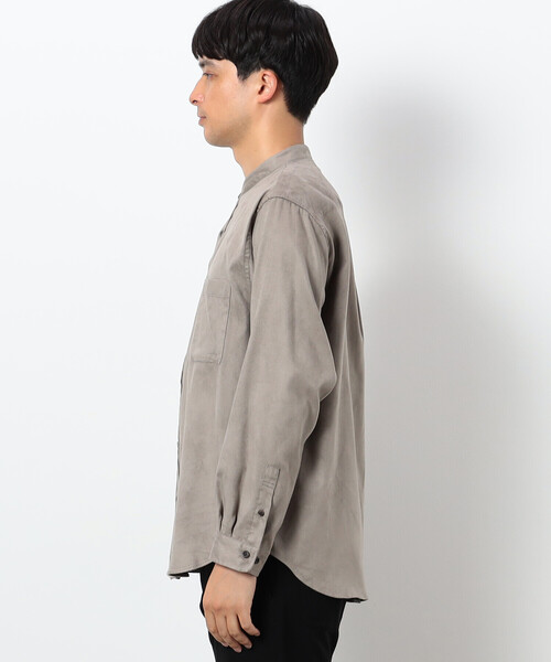 COMME　CA COMMUNE（コムサコミューン）の「フェイクスエード バンドカラーシャツ（シャツ/ブラウス・メンズ・ブラック/ライトグレー/ミント/ネイビー/アイボリー・LARGE/MEDIUM）」の17枚目の写真