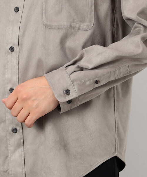 COMME　CA COMMUNE（コムサコミューン）の「フェイクスエード バンドカラーシャツ（シャツ/ブラウス・メンズ・ブラック/ライトグレー/ミント/ネイビー/アイボリー・LARGE/MEDIUM）」の21枚目の写真