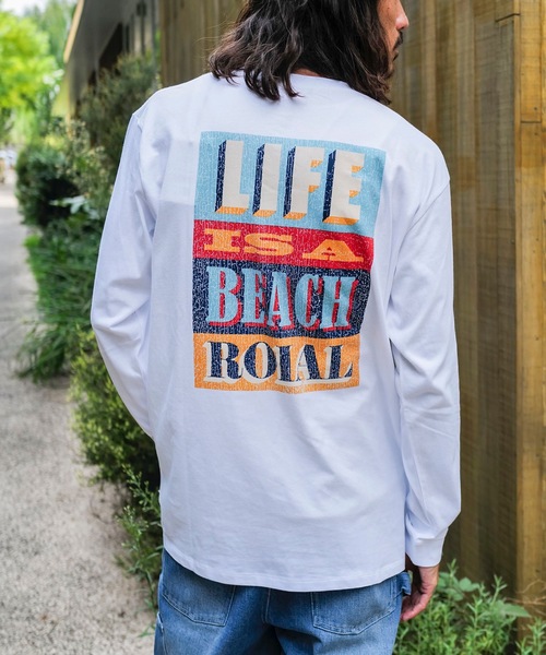 DESIGN TEE/ROIAL(ロイアル)リラックスサイジングボックスロゴライクバックプリントロングカットソー（Tシャツ/カットソー）｜roial（ロイアル）