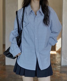 HALEY PESCA | HALEY PESCA/デザインポケット ルーズストライプシャツ(シャツ/ブラウス)