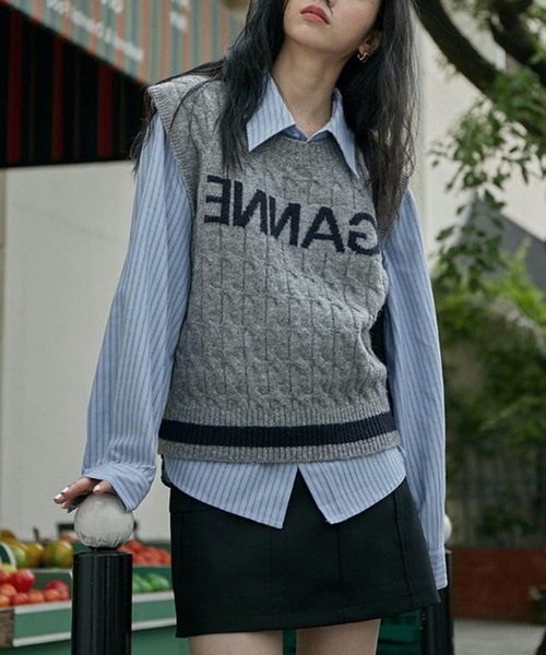 HALEY PESCA(ヘーリーペスカ)の「HALEY PESCA/デザインポケット ルーズストライプシャツ(シャツ/ブラウス・レディース・ブルー/アイボリー・MEDIUM/LARGE/SMALL)」の8枚目の写真