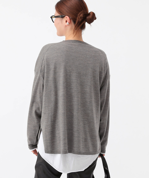 AP STUDIO（エーピーストゥディオ）の「ライトウールニットプルオーバー（ニット/セーター・レディース・ベージュ/グレー・FREE）」の7枚目の写真