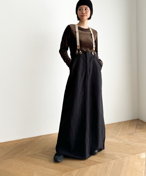 CANAL JEAN（キャナルジーン）の「RED CHOP WORKS　コットンツイルサスペンダースカート（スカート・レディース・ブラウン/ブラック・ONE SIZE）」の9枚目の写真