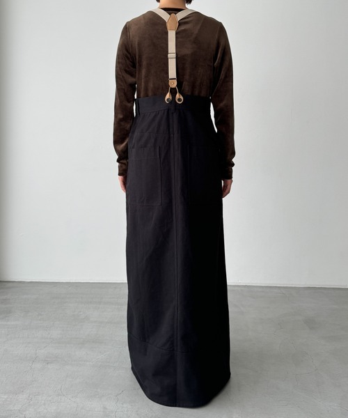 CANAL JEAN（キャナルジーン）の「RED CHOP WORKS　コットンツイルサスペンダースカート（スカート・レディース・ブラウン/ブラック・ONE SIZE）」の12枚目の写真