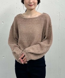 archives | バックレースアップスパンコール透かしニット(ニット/セーター)