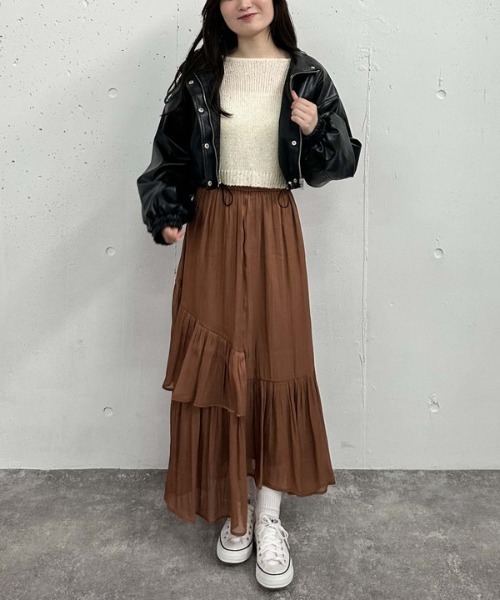 archives（アルシーヴ）の「バックレースアップスパンコール透かしニット（ニット/セーター・レディース・ブラック/アイボリー/ブルーグレー/ピンクベージュ・MEDIUM）」の12枚目の写真