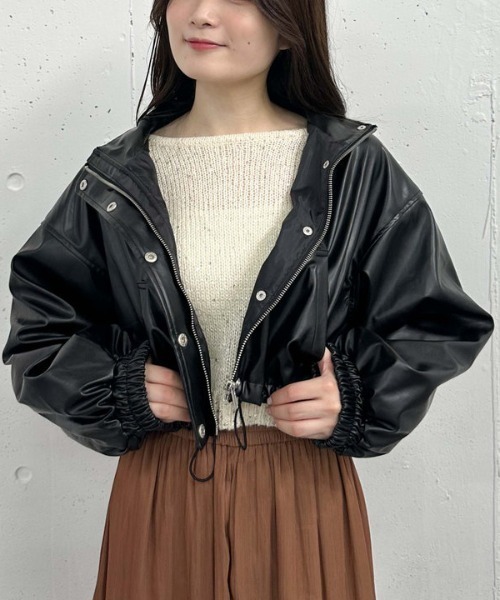 archives（アルシーヴ）の「バックレースアップスパンコール透かしニット（ニット/セーター・レディース・ブラック/アイボリー/ブルーグレー/ピンクベージュ・MEDIUM）」の13枚目の写真