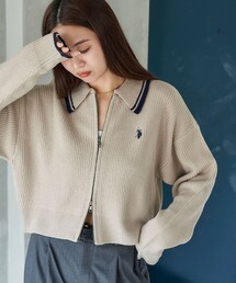 U.S. POLO ASSN. | U.S. POLO ASSN. × PUBLUX/ユーエスポロアッスン 襟ライン入りドライバーズニット　限定展開(ニット/セーター)
