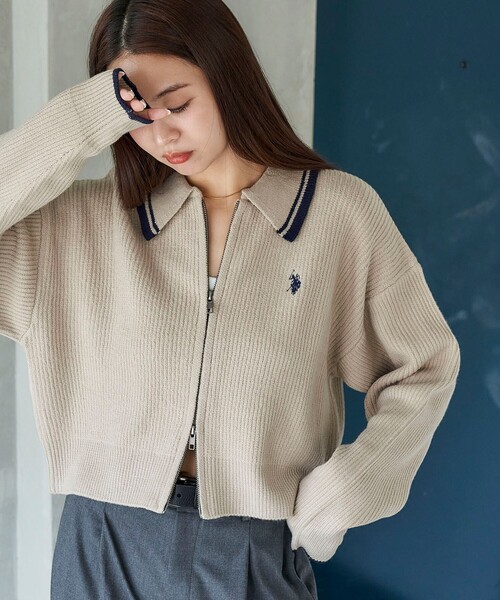 【セール】U.S. POLO ASSN. × PUBLUX/ユーエスポロアッスン 襟ライン入りドライバーズニット 限定展開（ニット/セーター）｜U.S. POLO ASSN.（ユーエスポロアッスン）