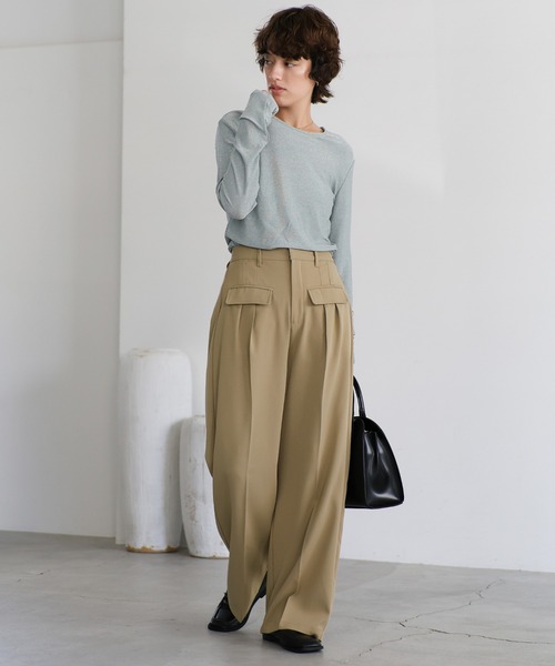 MOKAさん専用 セール】フロントフラップパンツ（スラックス）｜select MOCA